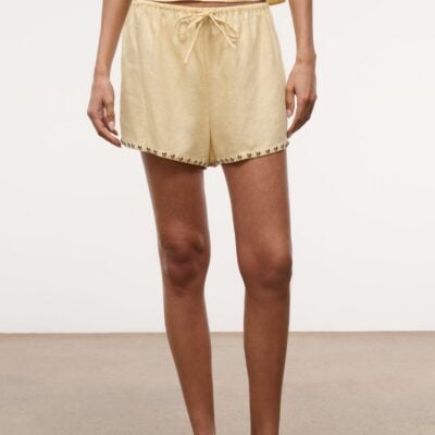 Staud Paddle Linen Short | Butter Studs - Image 2