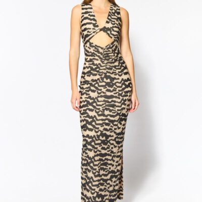 Suboo Tulum Reversible Twist Front Maxi Dress-Animal - Image 1