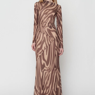 Suboo Sable Long Sleeve Flared Maxi Dress - Image 1