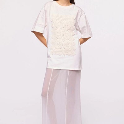 Suboo Willow Crochet Cotton Tee - Image 1