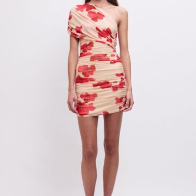 Suboo Suzie One-Shoulder Floral Mesh Mini Dress - Image 1