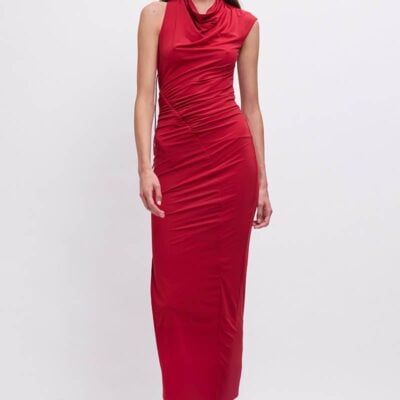 Suboo Phoebe Asymmetrical Cowl-Neck Maxi Dress - Image 1