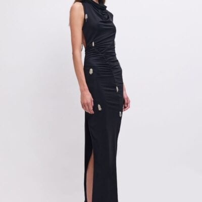 Suboo Phoebe Asymmetrical Cowl-Neck Embellished Maxi Dress - Image 2