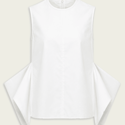 Tibi Eco Poplin Side Drape Top - Image 1