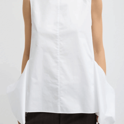 Tibi Eco Poplin Side Drape Top - Image 2