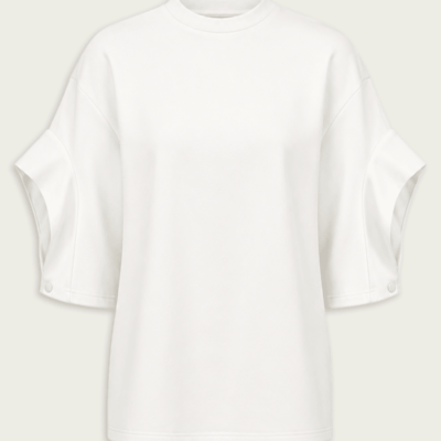 Tibi Active Knit Easy Drape Sleeve T-Shirt - Image 1