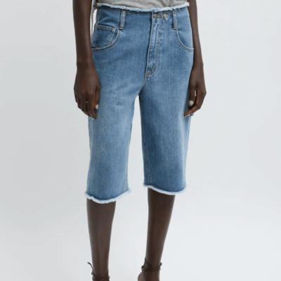 Tibi Classic Wash Denim Newman Short - Image 2