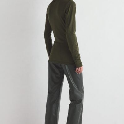 TOVE Yeal Leather Trouser Khaki - Image 2