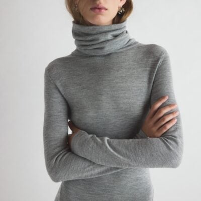 TOVE Suzette Knitted Dress Grey - Image 2
