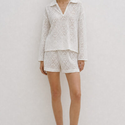 TOVE Mazie Short Embroidery White - Image 1