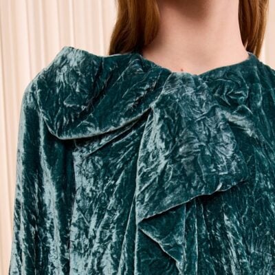 Ulla Johnson Vesa Long Sleeve Velvet Bow Blouse - Image 2