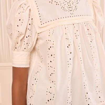 Ulla Johnson Una Short Sleeve Cotton Top - Image 2