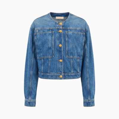 Ulla Johnson The Briar Collarless Denim Jacket - Image 1