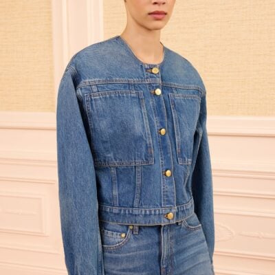 Ulla Johnson The Briar Collarless Denim Jacket - Image 2