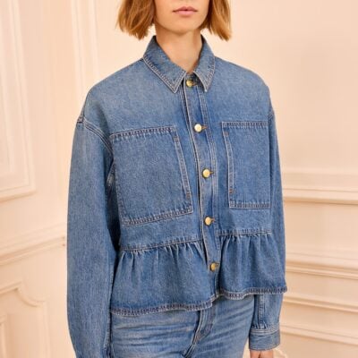 Ulla Johnson The Arquette Denim Peplum Jacket - Image 2