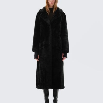 Unreal Fur Black Bird Coat - Image 1