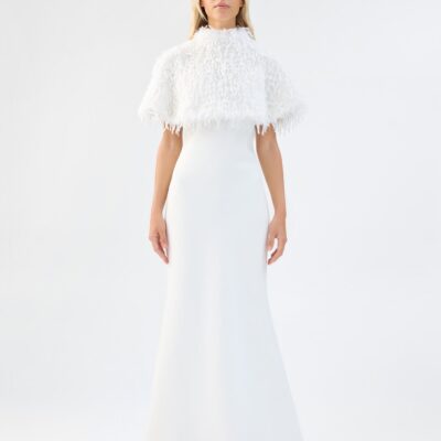 Unreal Fur White Wedding Capelet - Image 1