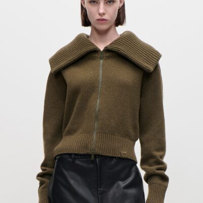Victoria Beckham Wide Collar Zip Jumper - Image 1