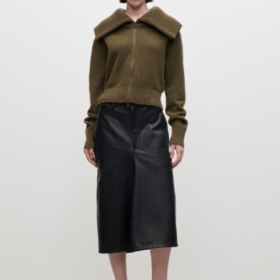 Victoria Beckham Wide Collar Zip Jumper - Image 2