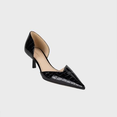 Victoria Beckham Victoria Angle D'Orsay Pump 55 Croc Embossed Leather - Image 1