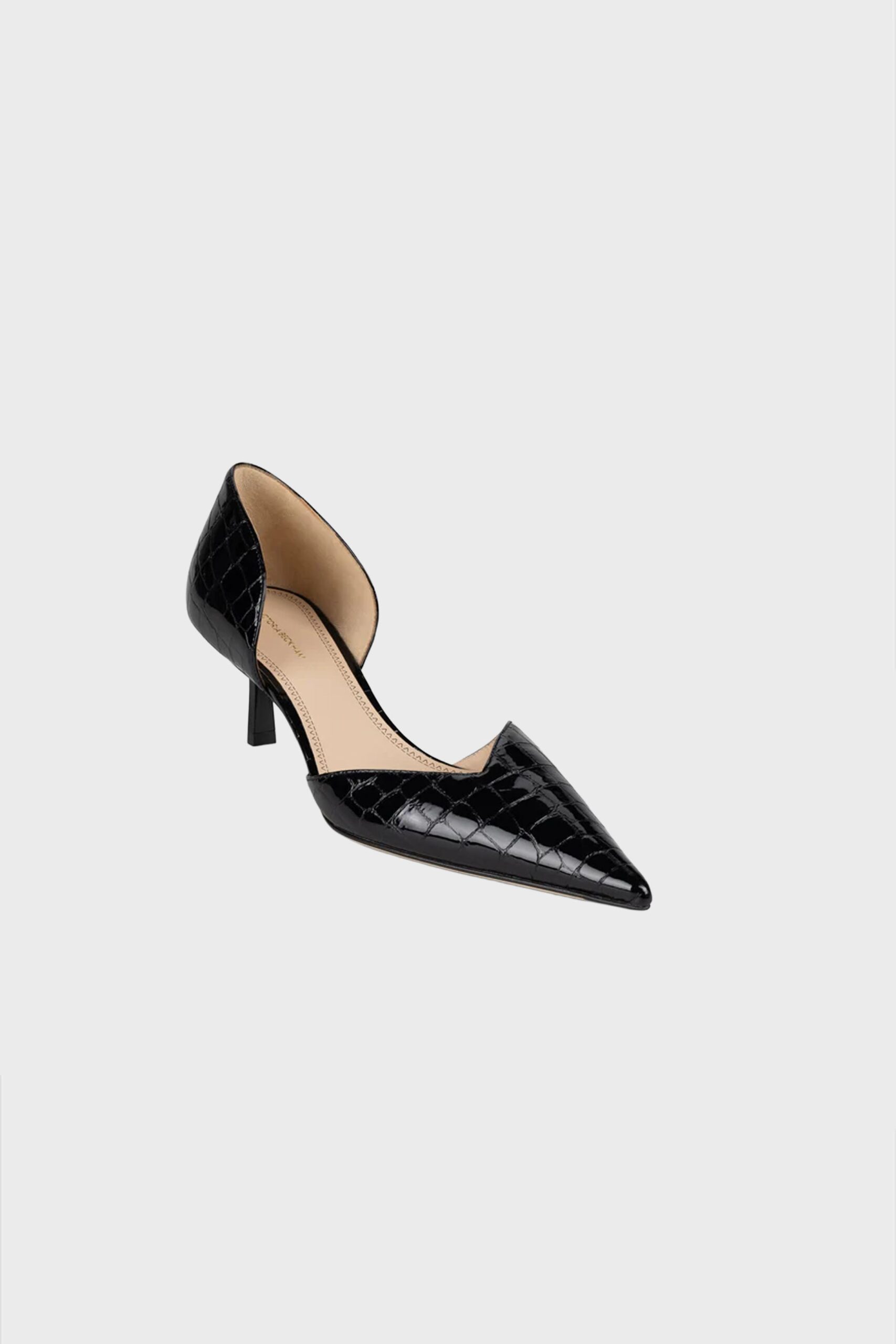 Victoria Beckham Victoria Angle D'Orsay Pump 55 Croc Embossed Leather - Image 1