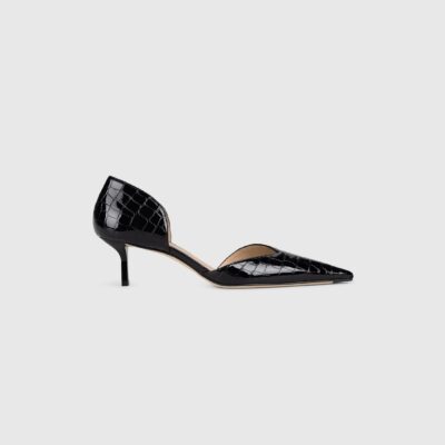 Victoria Beckham Victoria Angle D'Orsay Pump 55 Croc Embossed Leather - Image 2