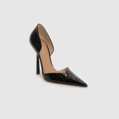 Victoria Beckham Victoria Angle D'Orsay Pump 115 Croc Embossed Leather - Image 1