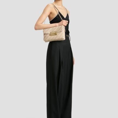 Victoria Beckham Soft Dorian Bag In Sand Pleated Leather - Image 2