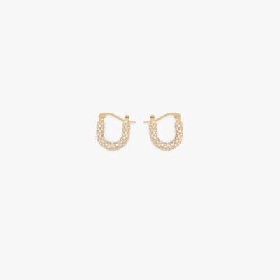 Victoria Beckham Medium Pavé Crystal Hoop Earrings - Image 1