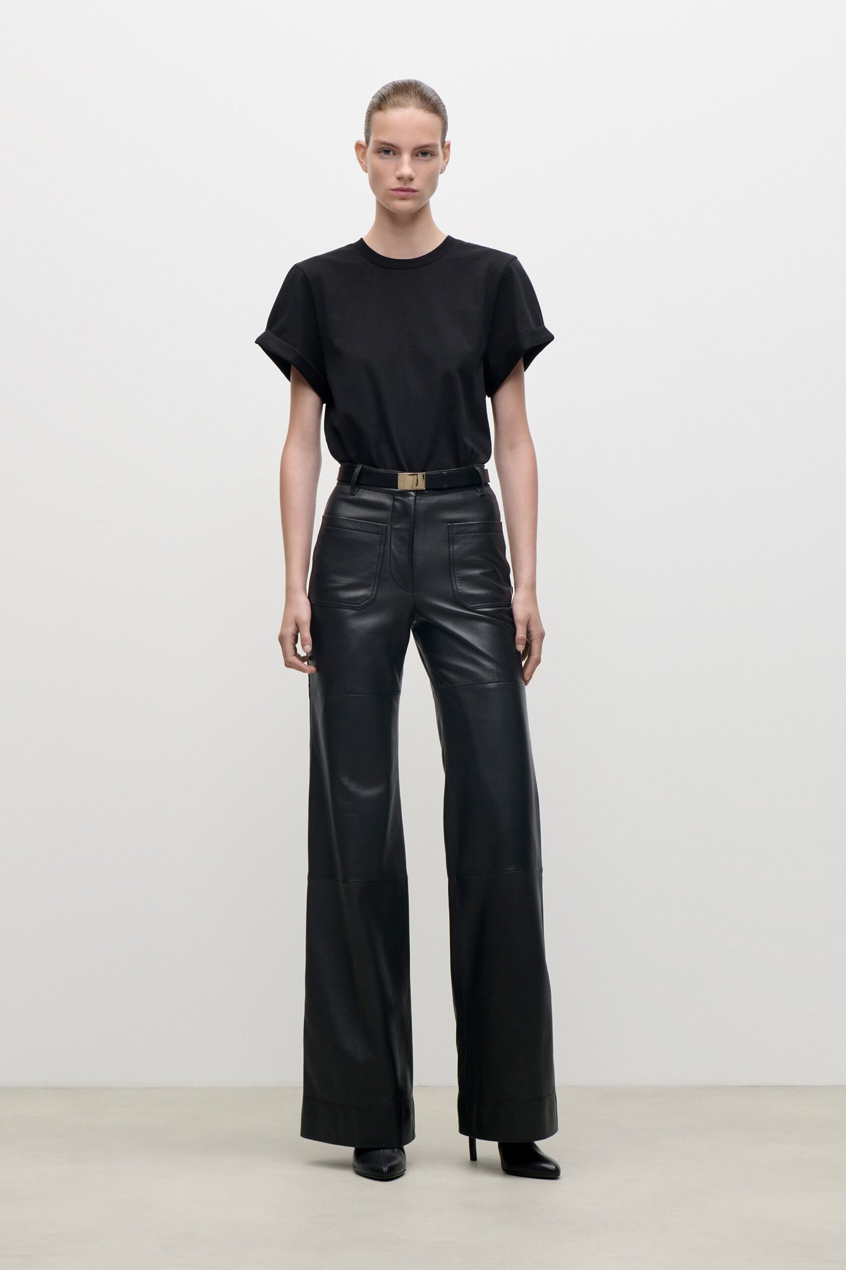 Victoria Beckham Leather Alina Trouser - Image 1