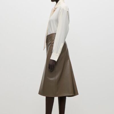 Victoria Beckham Kick Detail Leather Skirt - Image 2