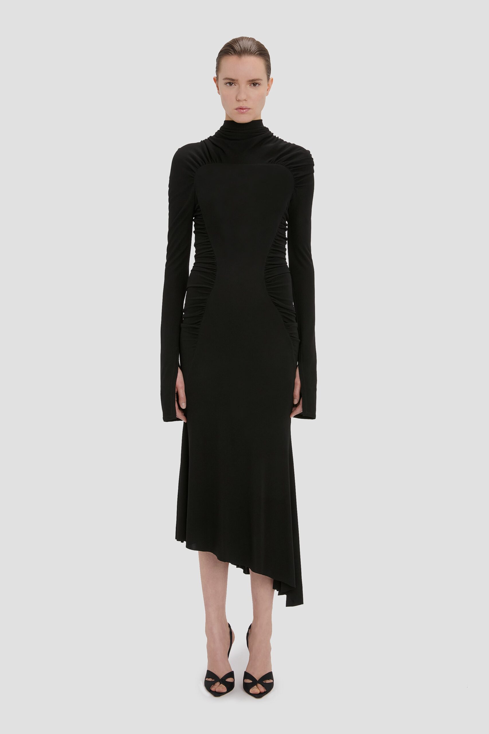 Victoria Beckham High Neck Midi Dress - Image 1