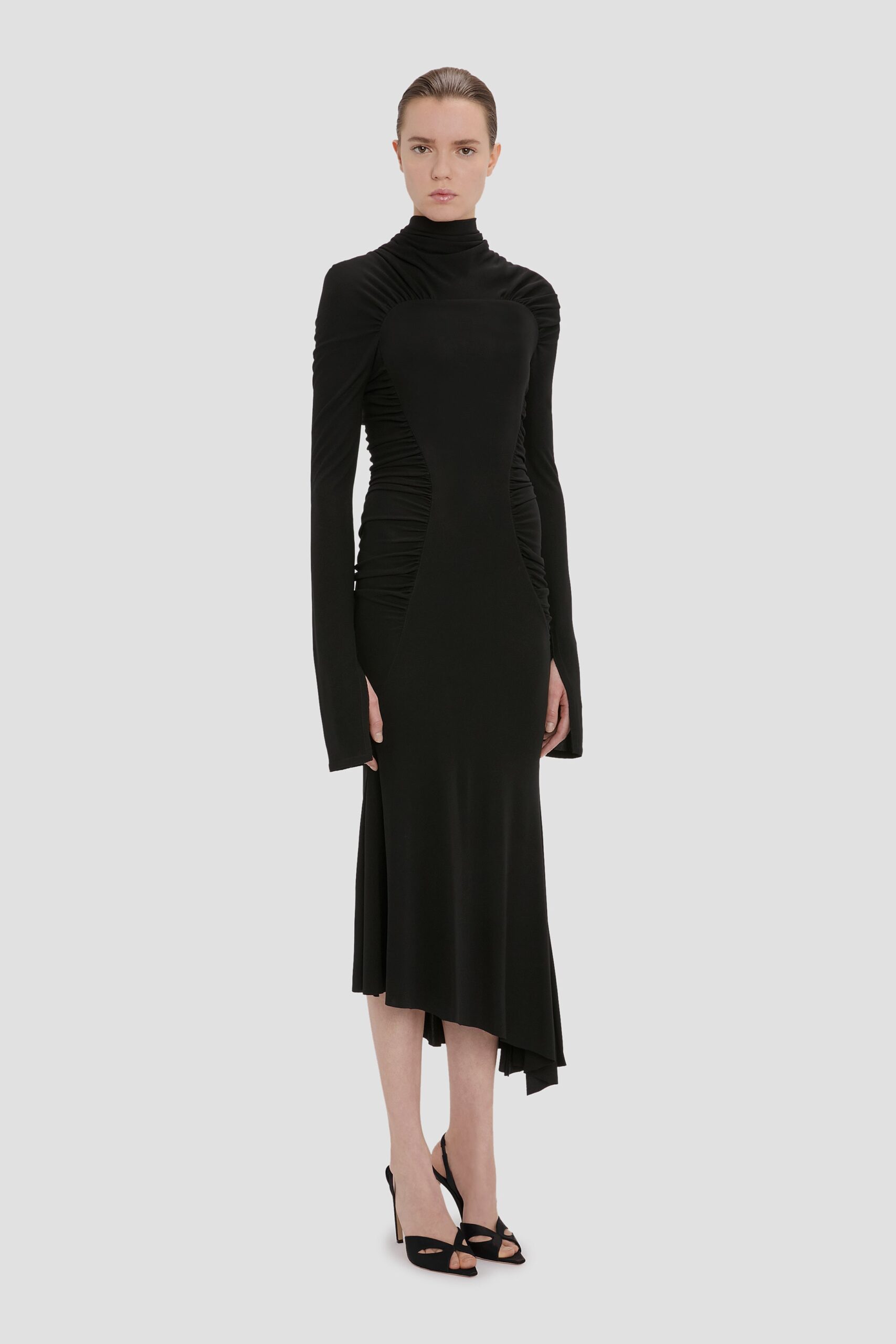 Victoria Beckham High Neck Midi Dress - Image 3