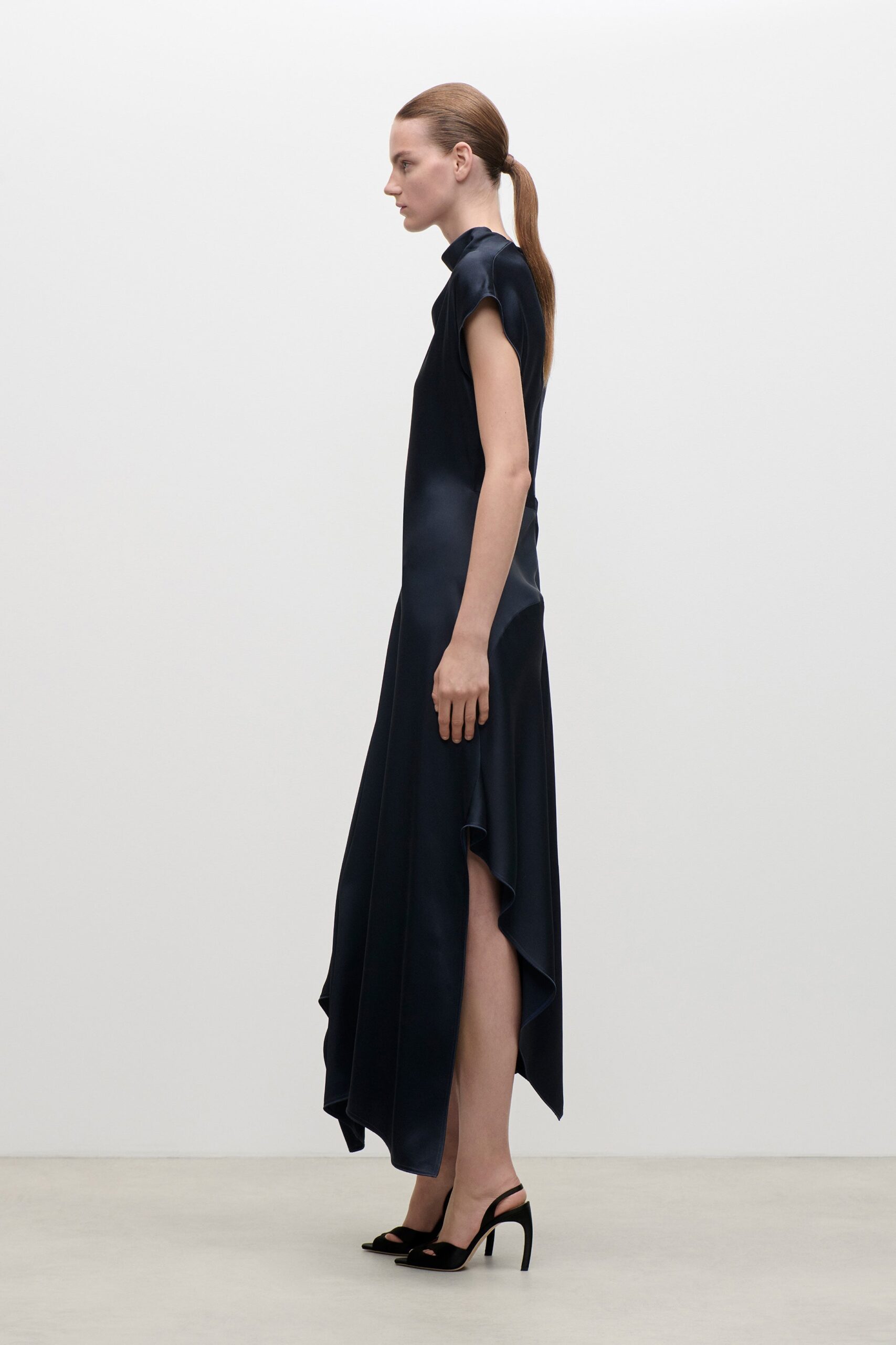 Victoria Beckham High Neck Draped Midi Dress - Image 2