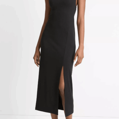 Vince. Side-Slit Sleeveless Turtleneck Dress - Image 2