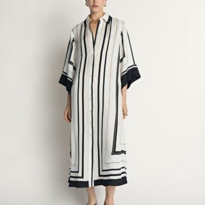 Veronika Maine Twill Scarf Print Shirt Dress - Image 1