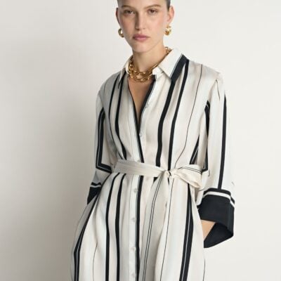 Veronika Maine Twill Scarf Print Shirt Dress - Image 2