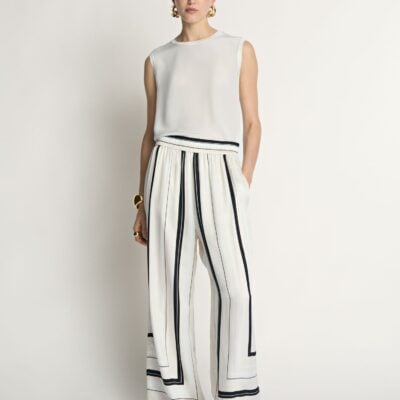 Veronika Maine Twill Scarf Print Pant - Image 1
