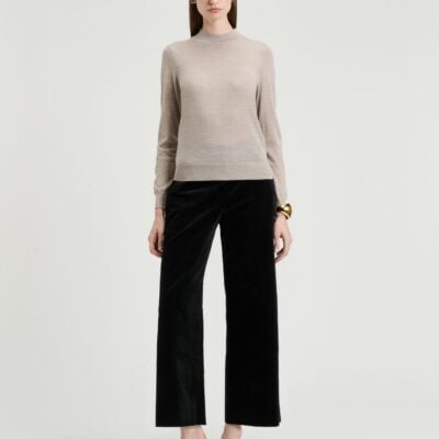 Veronika Maine Stretch Velvet Flared Pant - Image 1