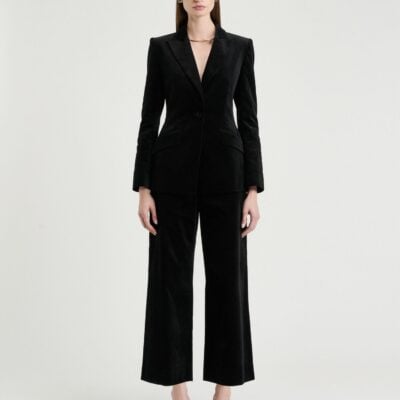 Veronika Maine Stretch Velvet Flared Pant - Image 2