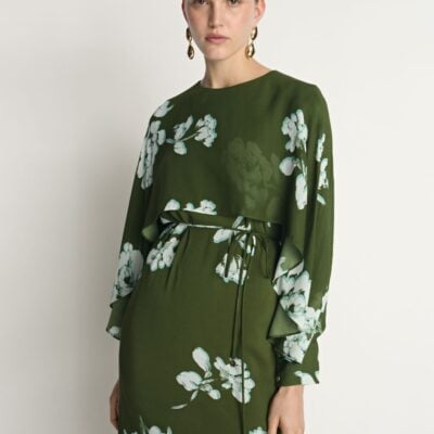 Veronika Maine Stamp Floral Georgette Midi Dress - Image 2