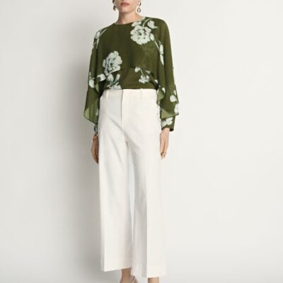 Veronika Maine Stamp Floral Georgette Blouse - Image 1
