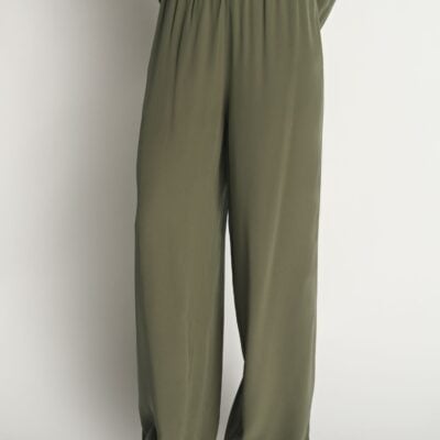 Veronika Maine Silk Rib Waist Wide Leg Pant - Image 2