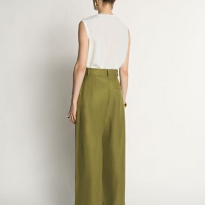 Veronika Maine Silk Rib Trim Tank - Image 2