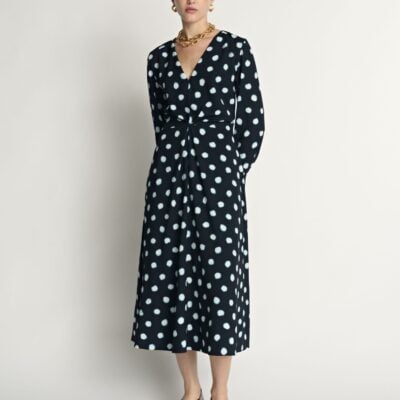 Veronika Maine Polka Dot Light Viscose Midi Dress - Image 1