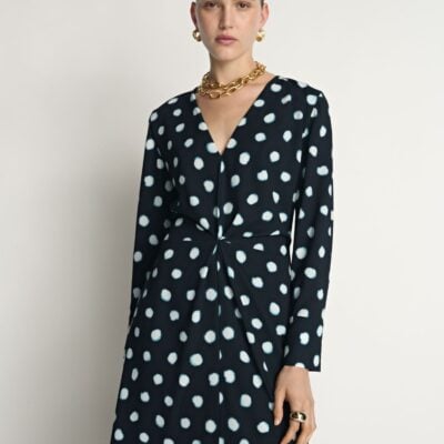 Veronika Maine Polka Dot Light Viscose Midi Dress - Image 2