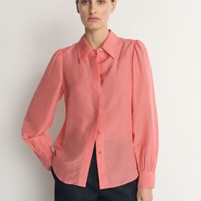 Veronika Maine Linen Blend Collared Blouse - Image 2