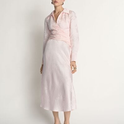 Veronika Maine Floral Jacquard Wrap Dress - Image 1
