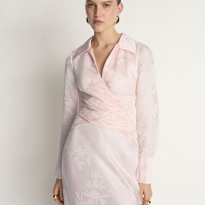 Veronika Maine Floral Jacquard Wrap Dress - Image 2