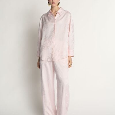 Veronika Maine Floral Jacquard Relaxed Shirt - Image 1